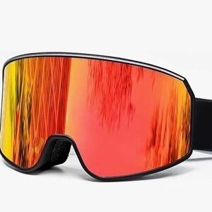 Ski/Snowboard Snow Goggles Magnetic OTG Dual Lens Anti-Fog UV400 NWT - Red Revo